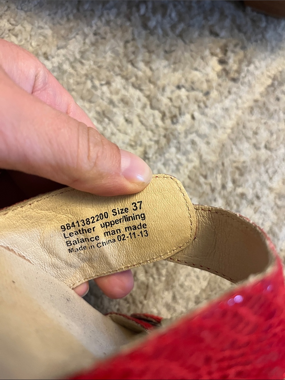 Dansko Sophie Red Snake Print Adjustable Leather 2” Mule Wedge Sandals 37 - Picture 3 of 7
